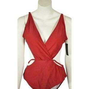 Tempt Me Women Halter One Piece Swimsuit Surplice Neckline High Waisted Monokini